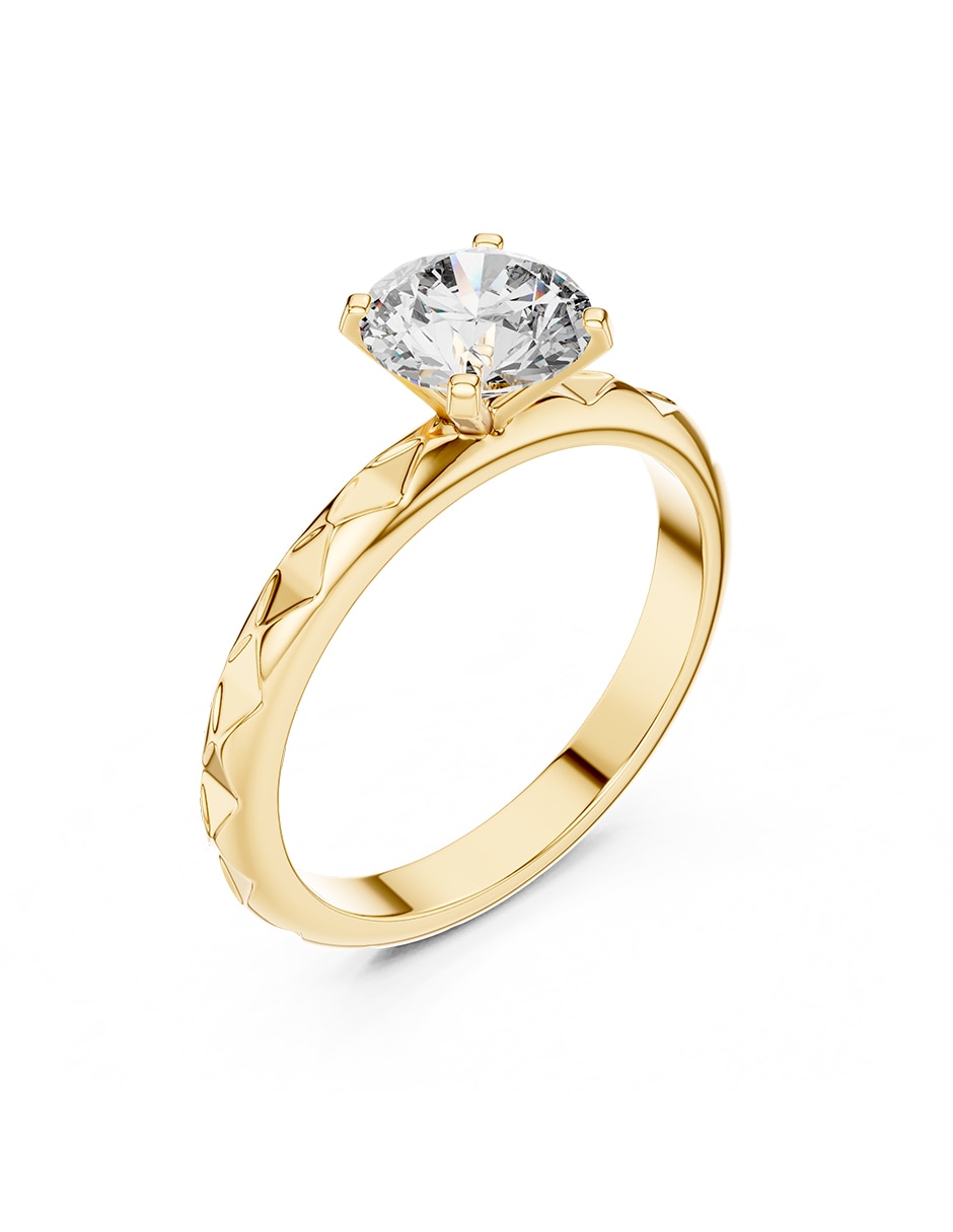 Anillo de compromiso de oro 9 k amore mio zirconia cúbica