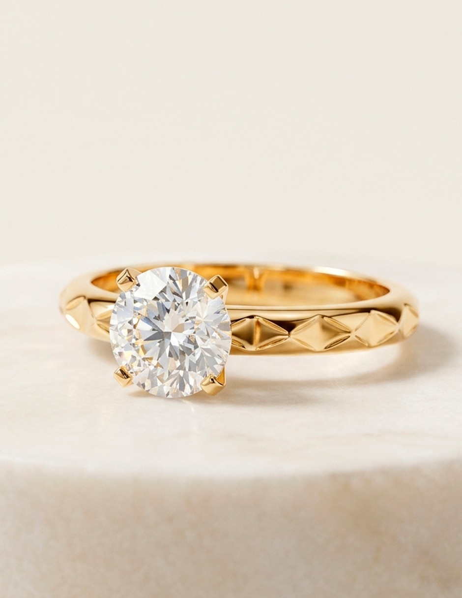 Anillo de compromiso de oro 9 k amore mio zirconia cúbica