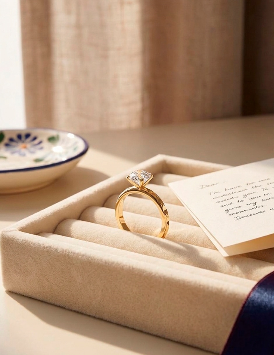 Anillo de compromiso de oro 9 k amore mio zirconia cúbica