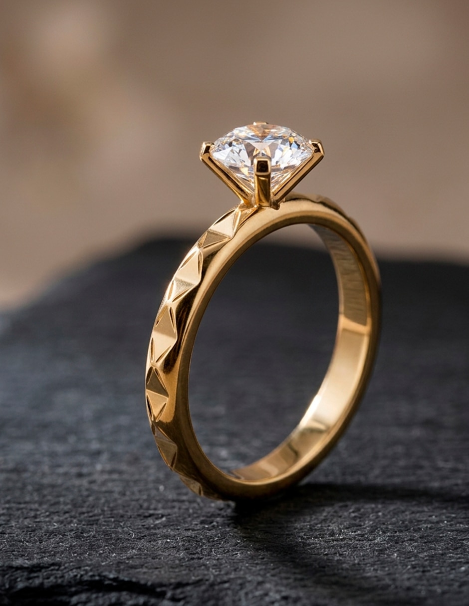 Anillo de compromiso de oro 9 k amore mio zirconia cúbica