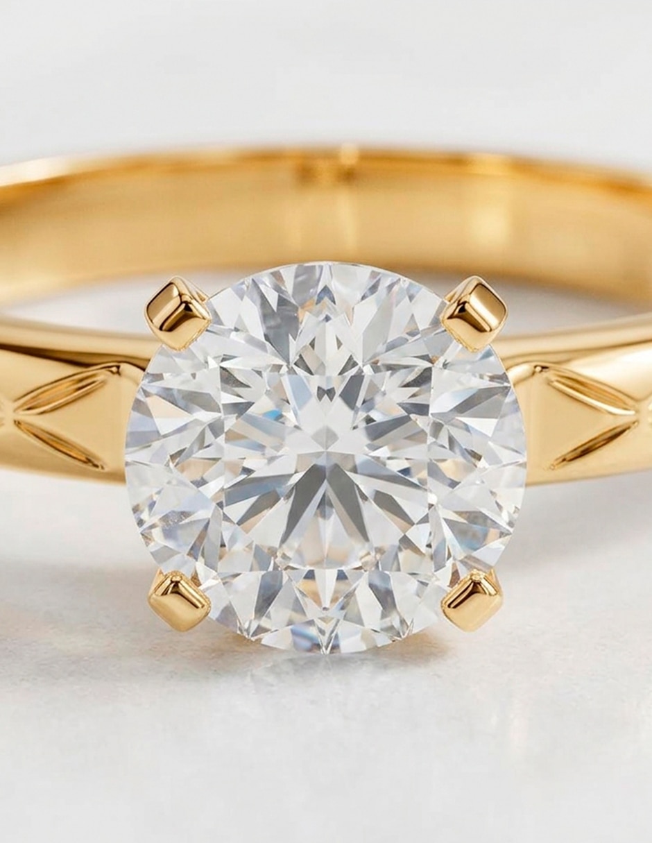 Anillo de compromiso de oro 9 k amore mio zirconia cúbica
