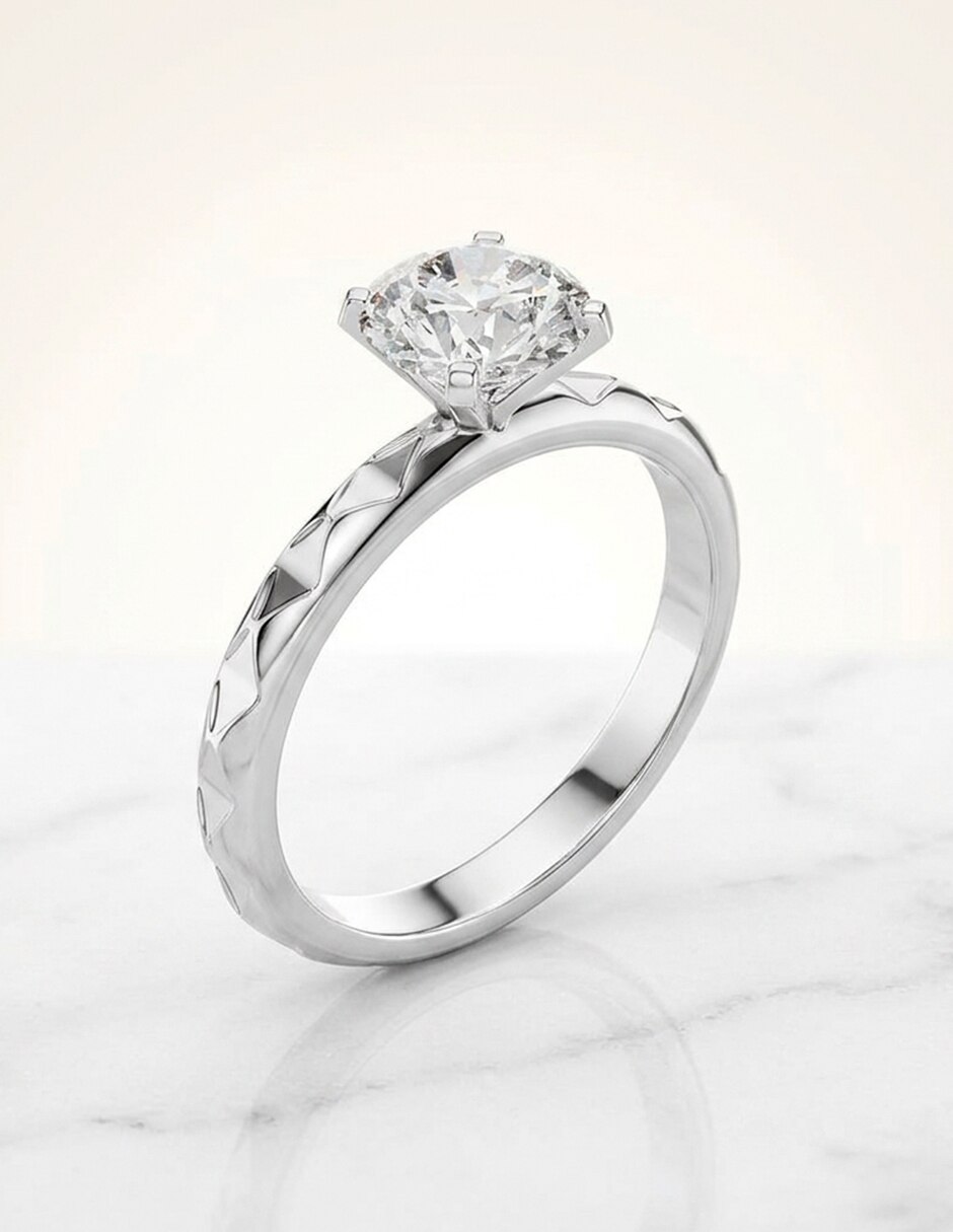 Anillo de compromiso de oro 14 k 8