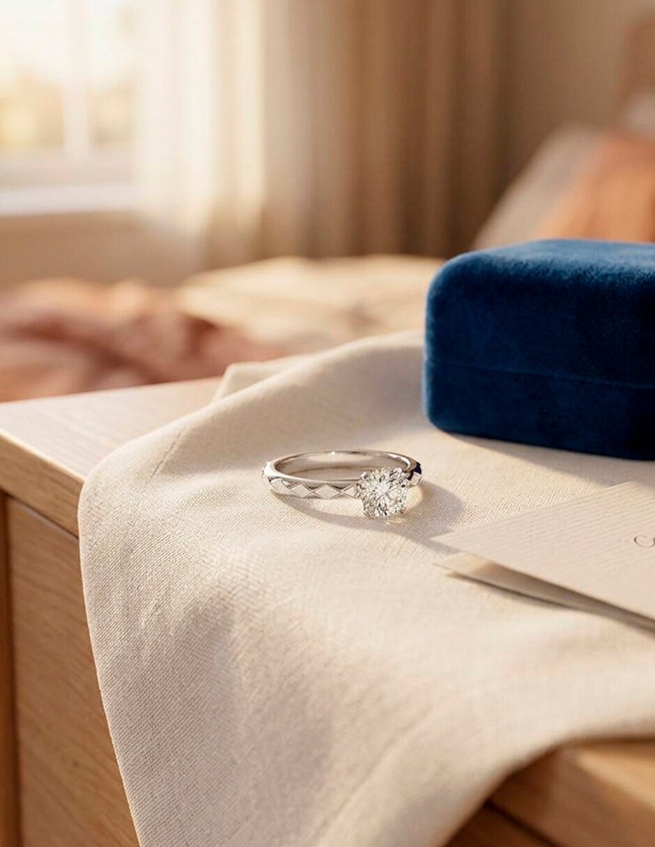 Anillo de compromiso de oro 14 k 9
