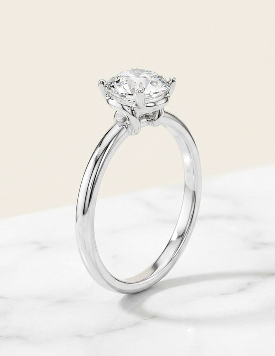 Anillo de compromiso de oro 14 k zirconia cúbica 7