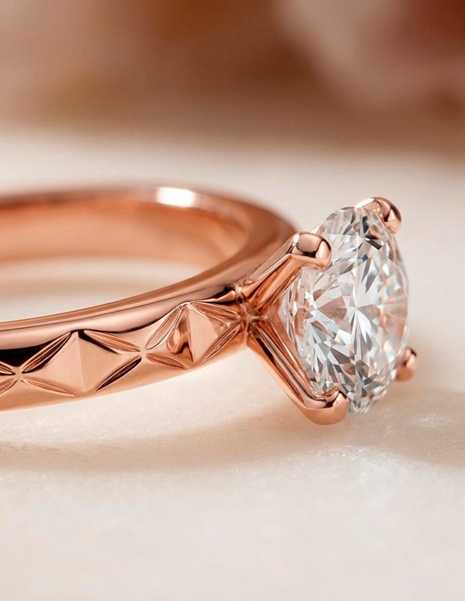 Anillo de compromiso de oro 9 k 10