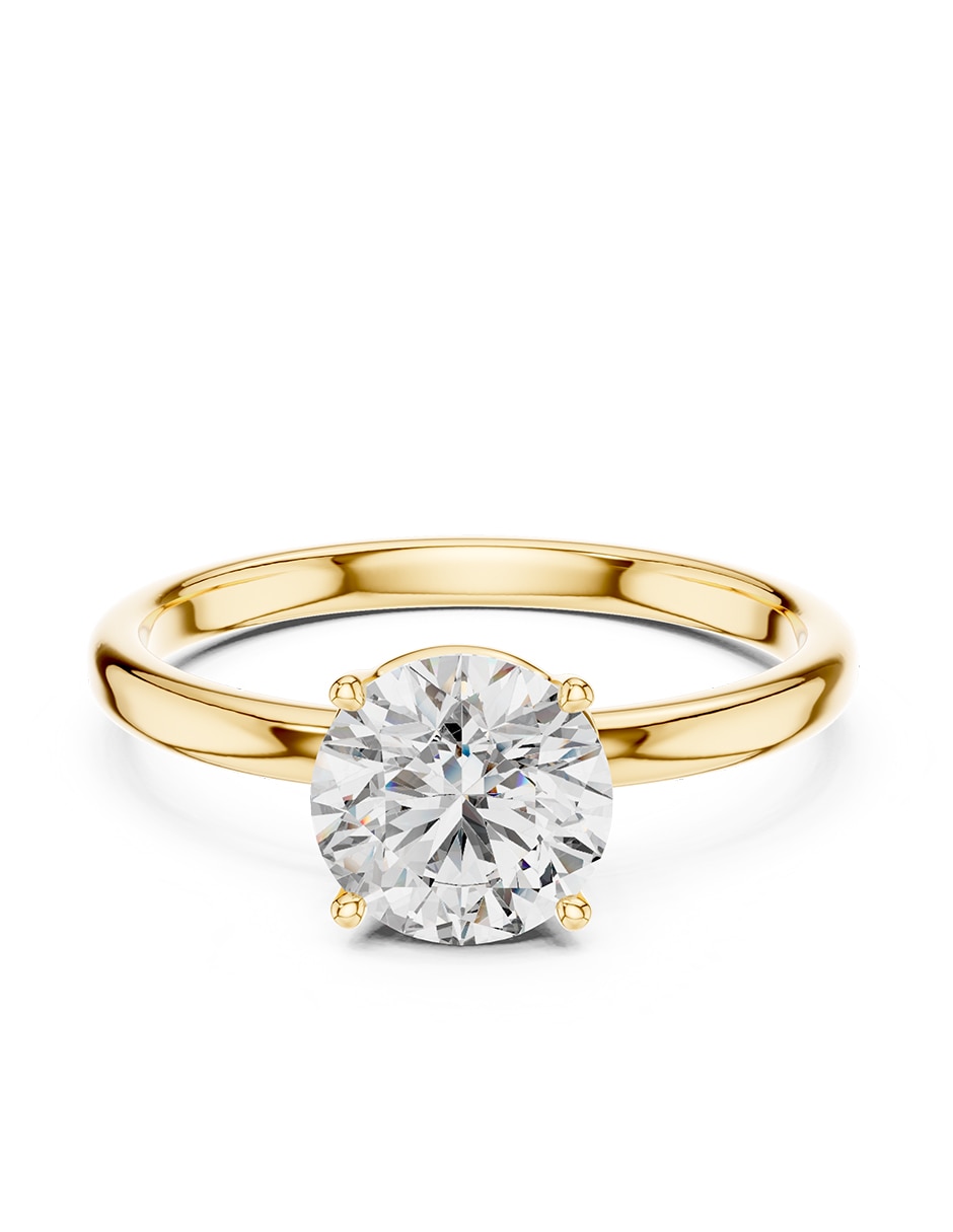 Anillo de compromiso de oro 18 K zirconia cœbica