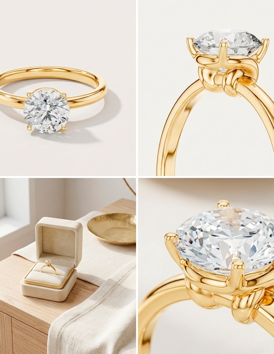 Anillo de compromiso de Oro 14 k 7