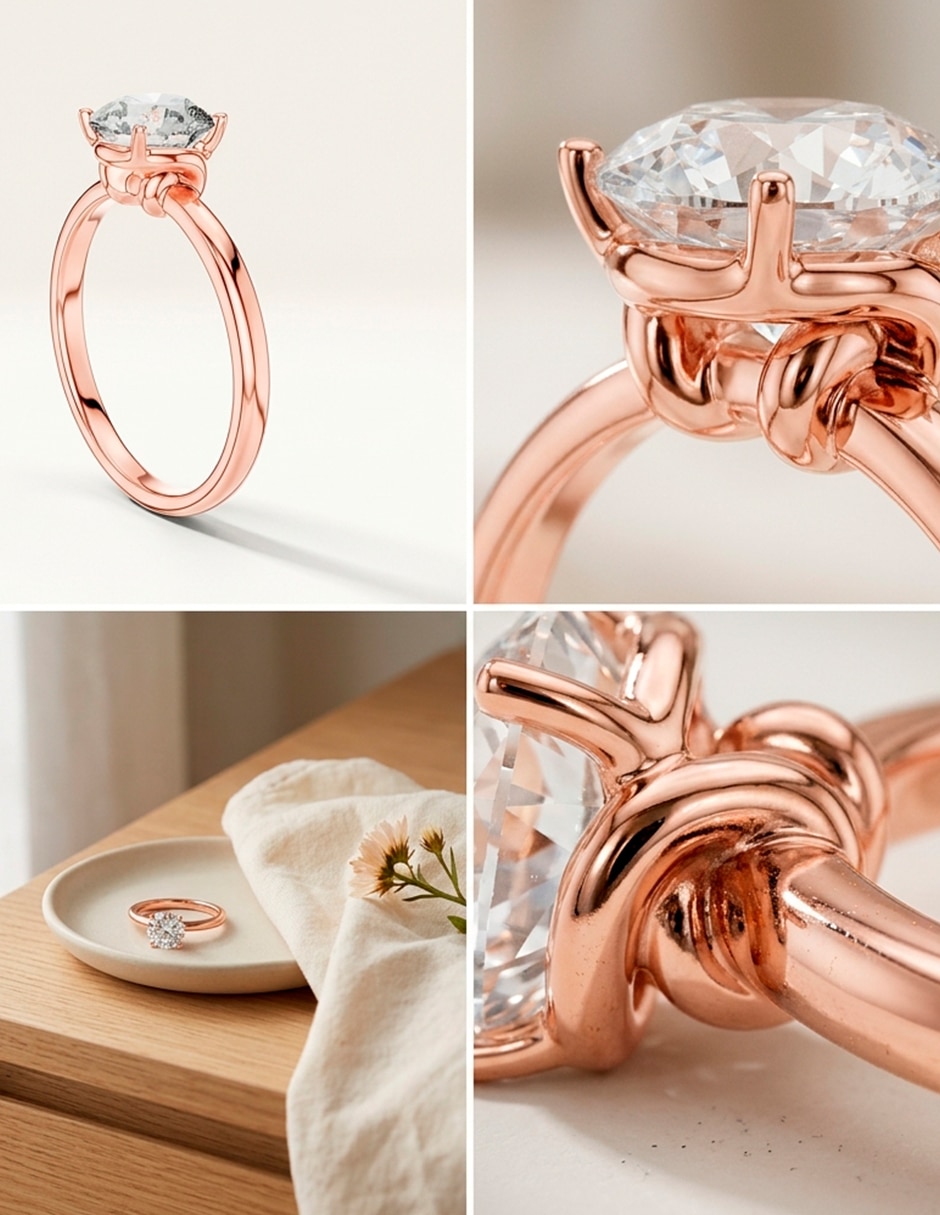 Anillo de compromiso de oro 14 k 8