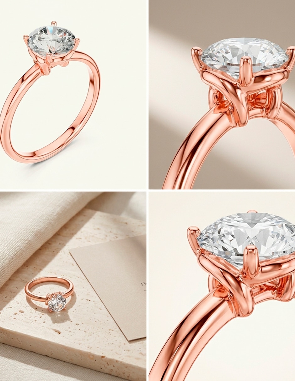 Anillo de compromiso de oro 14 k 7
