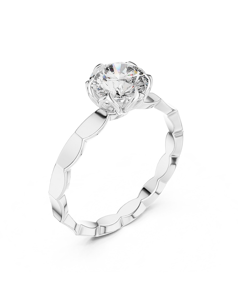 Anillo de compromiso de oro 18 K diamante de laboratorio 2