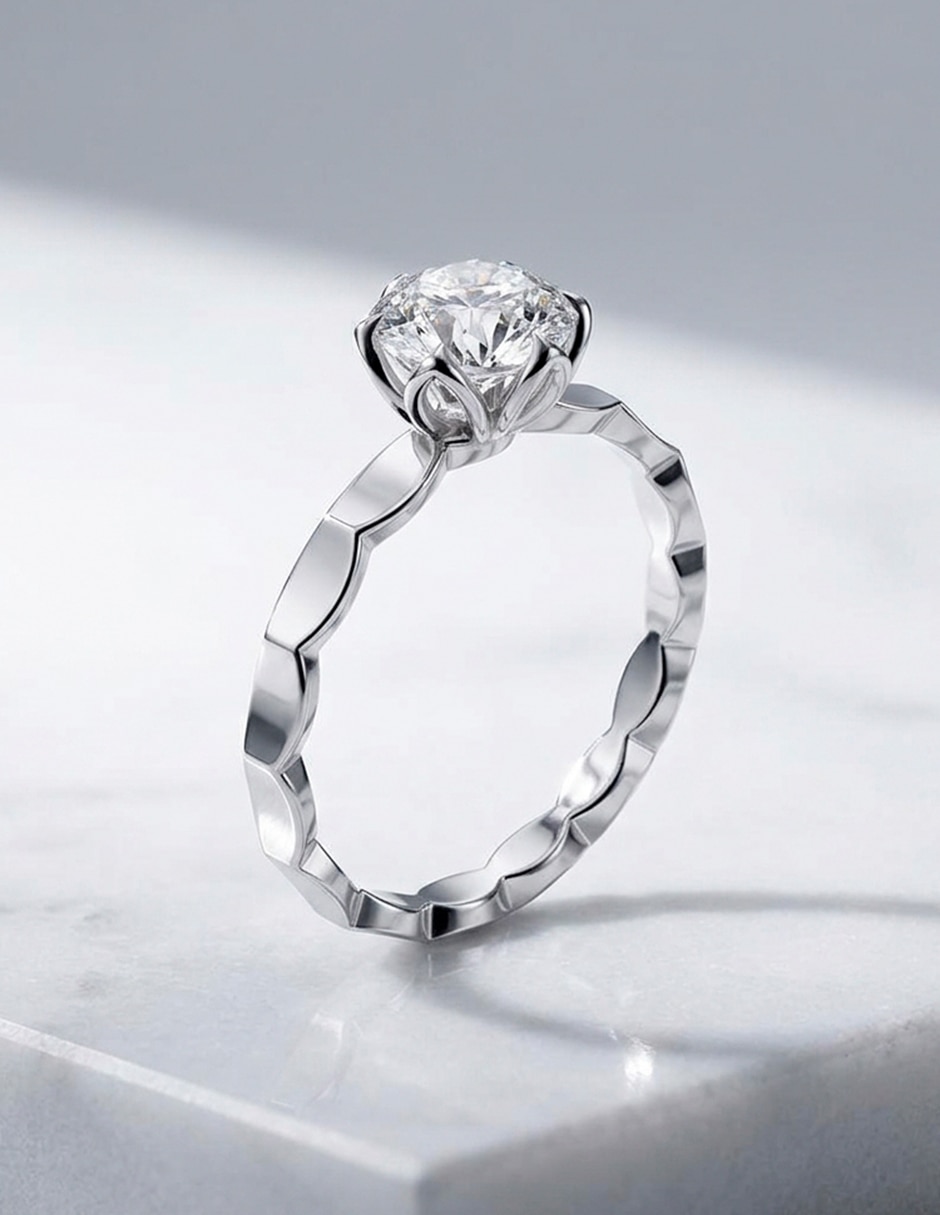 Anillo de compromiso de oro 9 K diamante de laboratorio 8