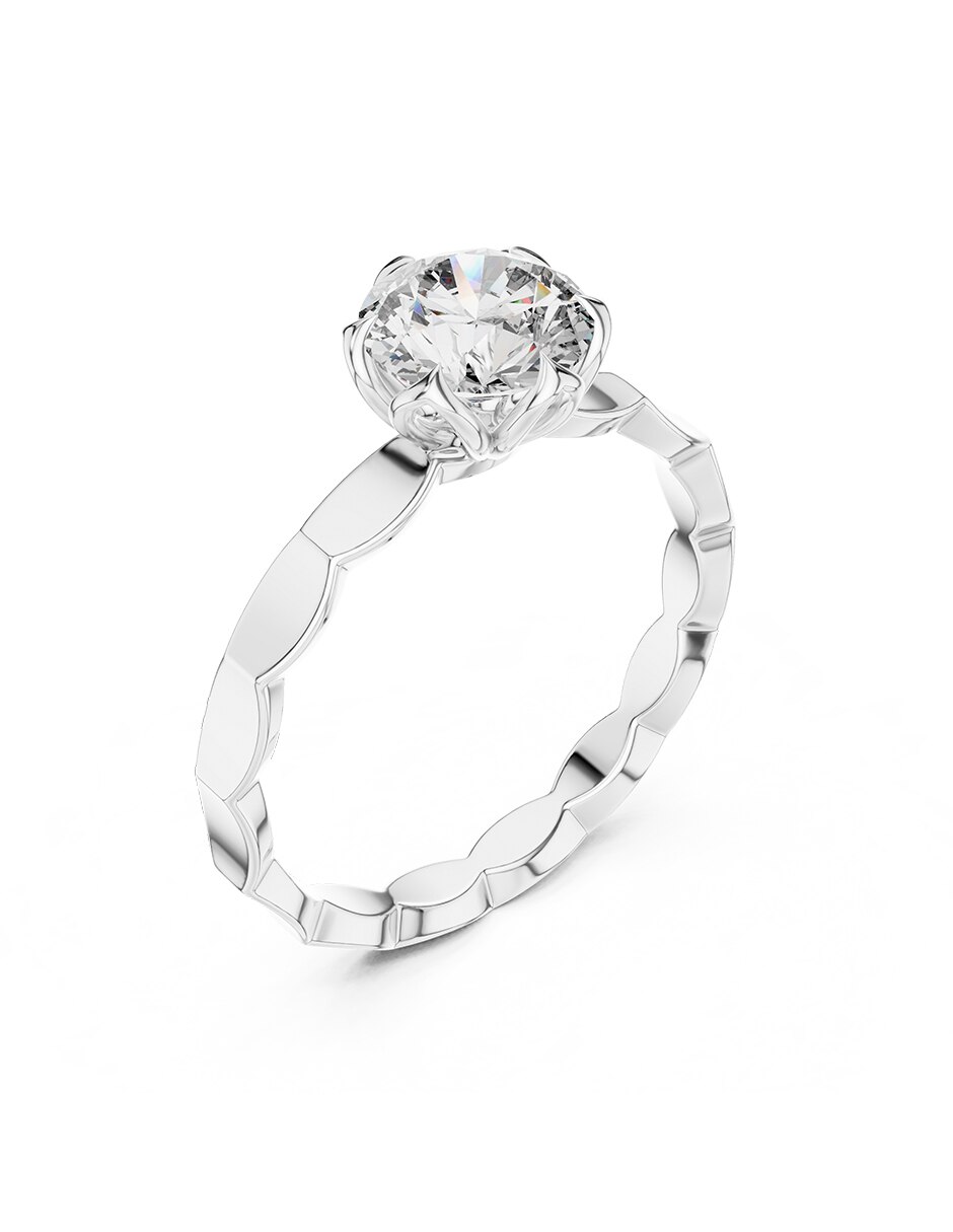 Anillo de compromiso de oro 14 K diamante de laboratorio 2