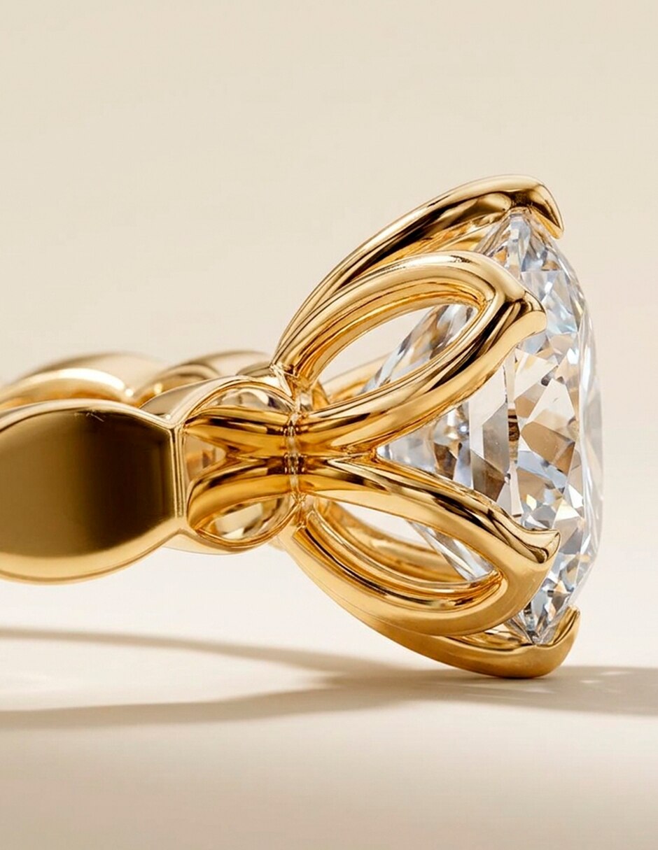 Anillo de compromiso de oro 18 K diamante de laboratorio 10