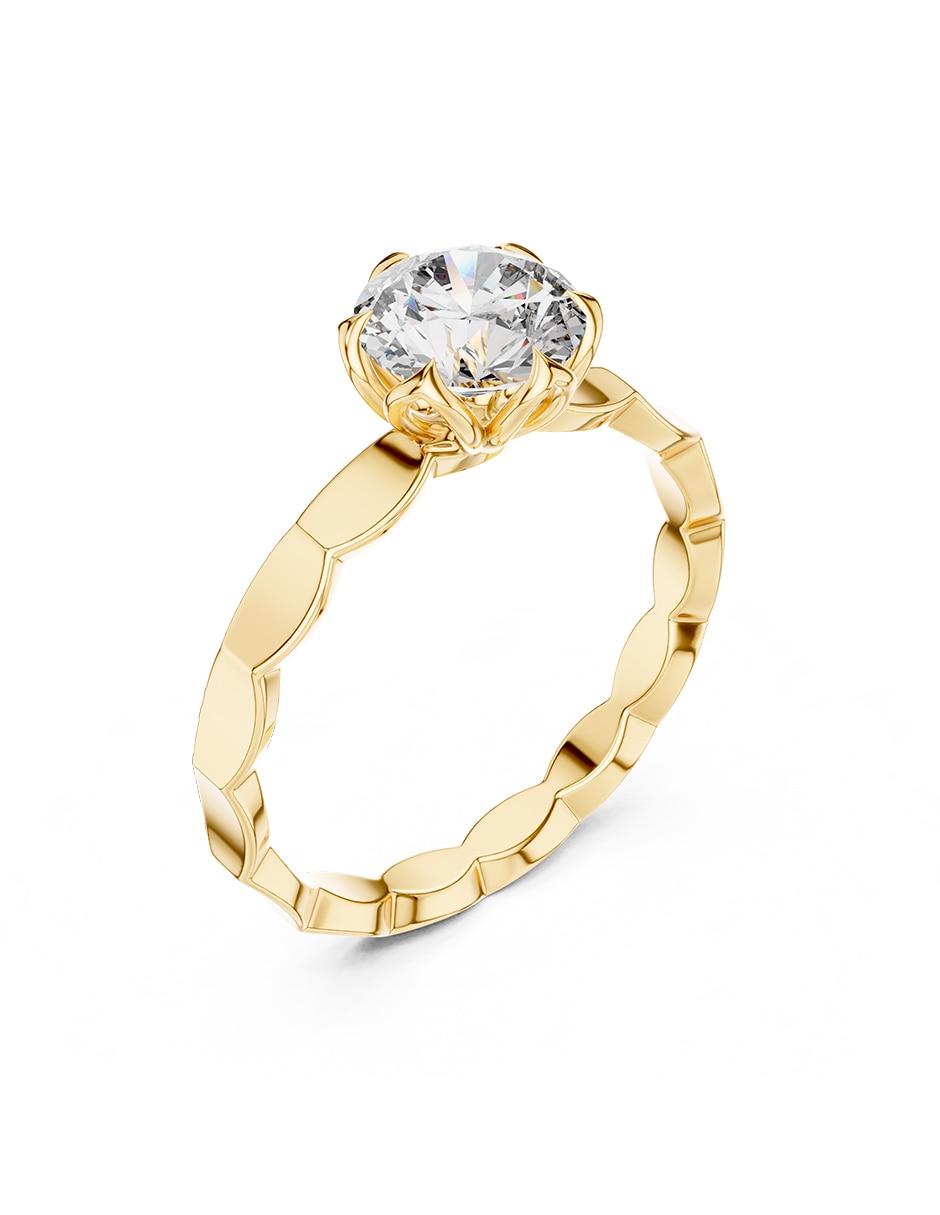 Anillo de compromiso de oro 14 K 2