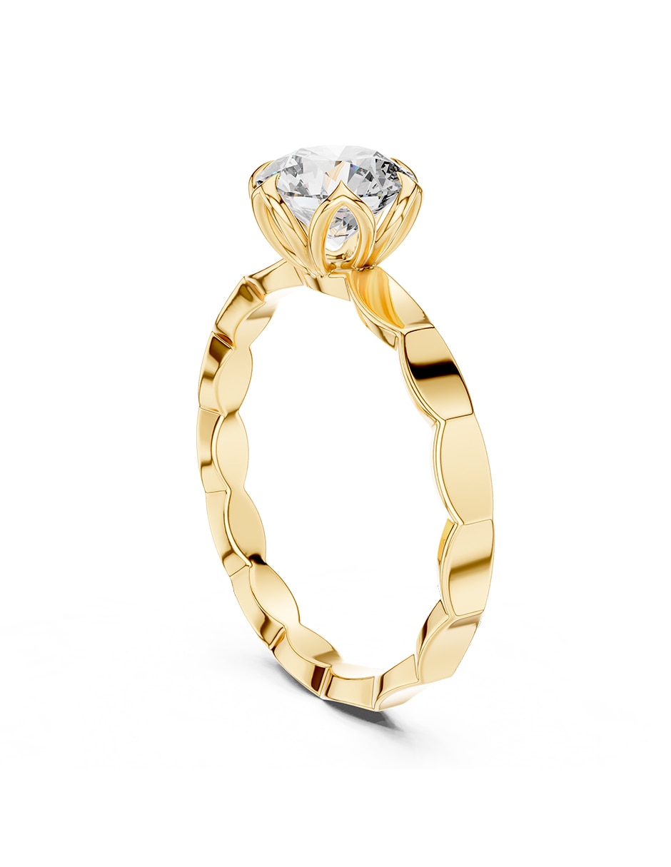 Anillo de compromiso de oro 14 K 3