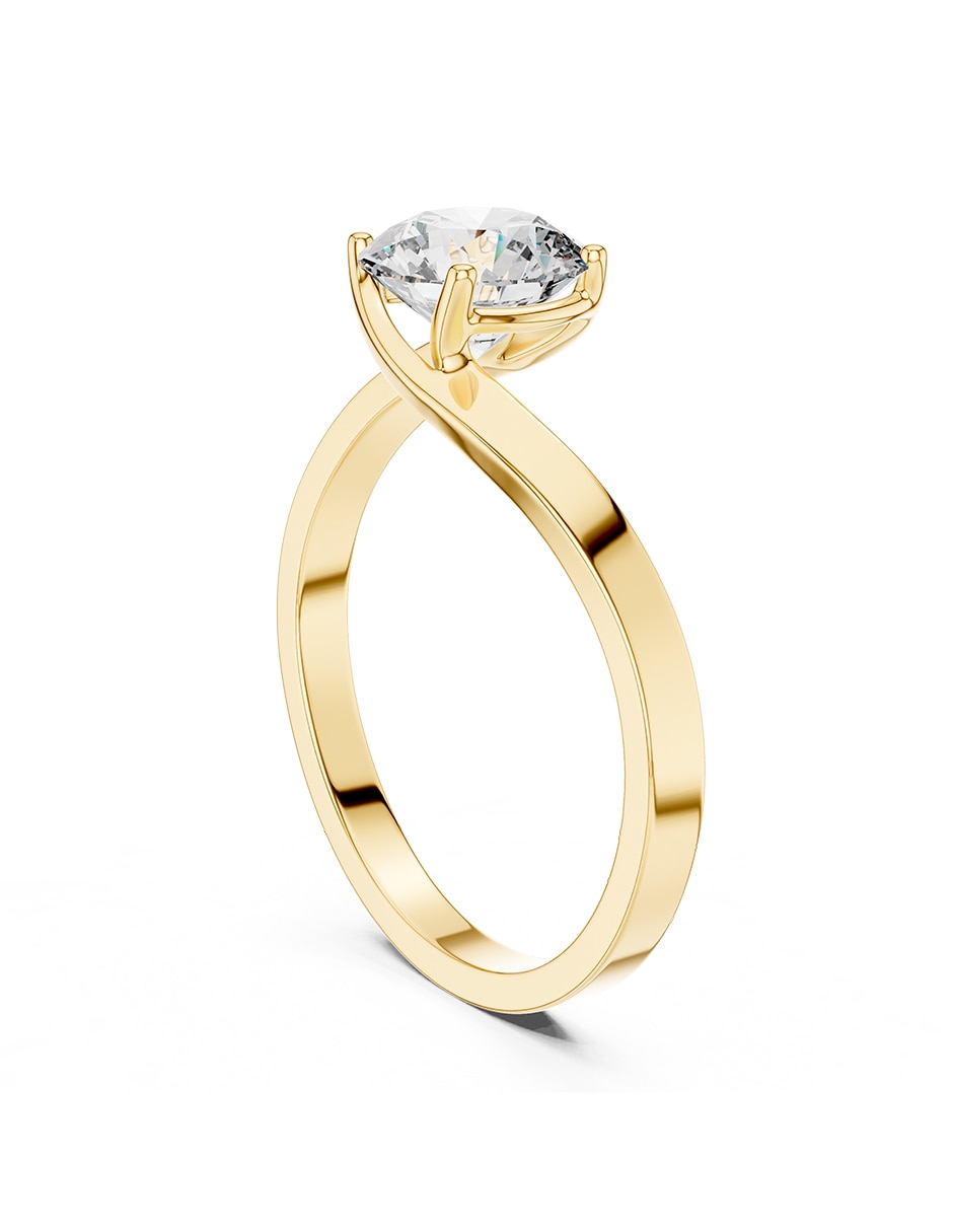 Anillo de compromiso de oro 14 K Amore Mio zirconia cœbica