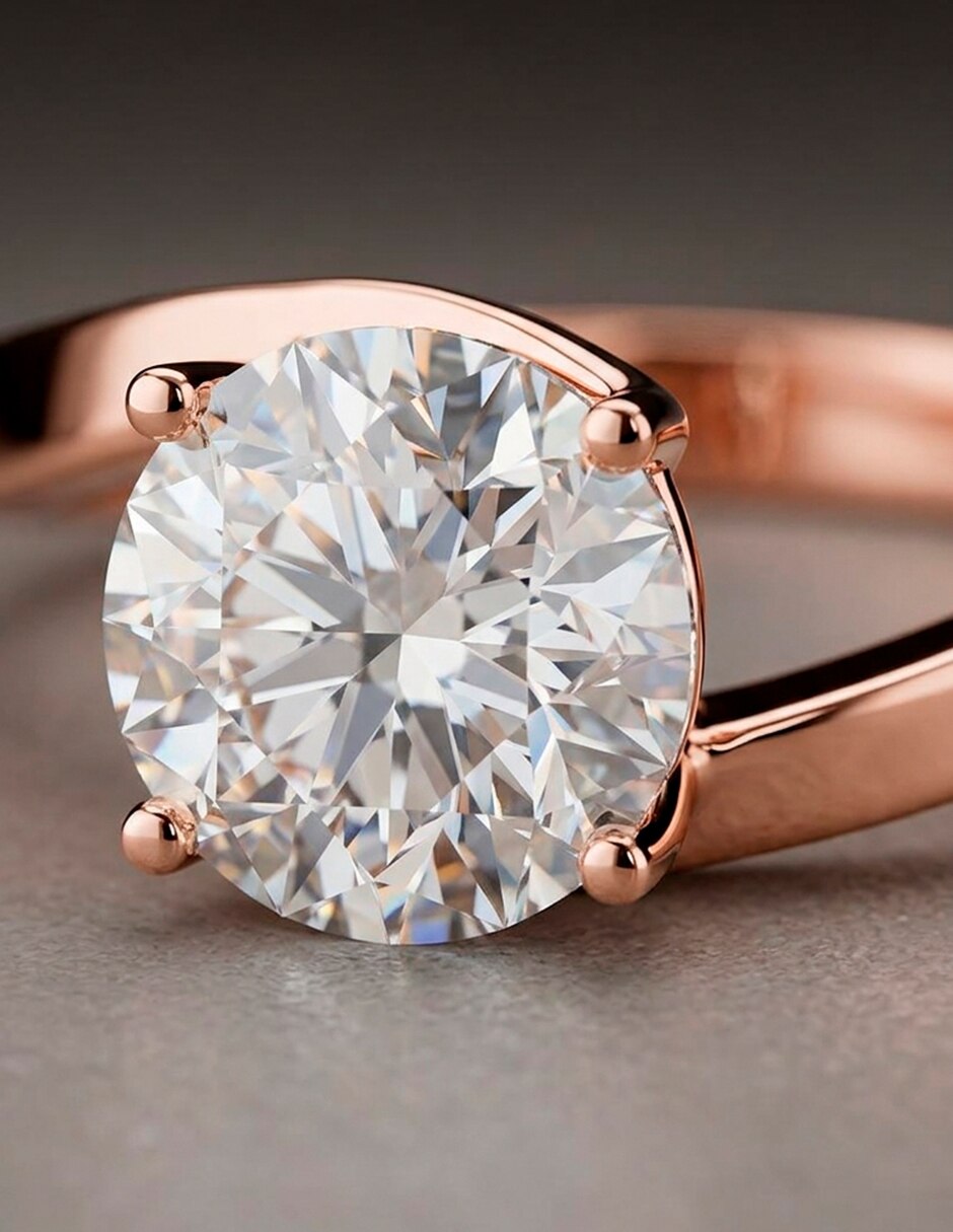 Anillo de compromiso de oro 14 k zirconia cúbica 9