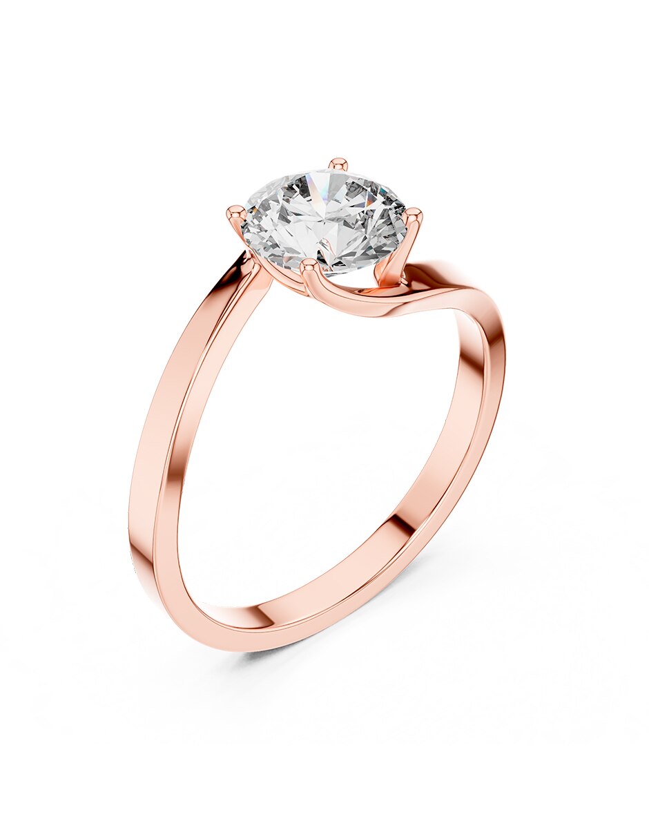 Anillo de compromiso de oro 9 k zirconia cúbica 2