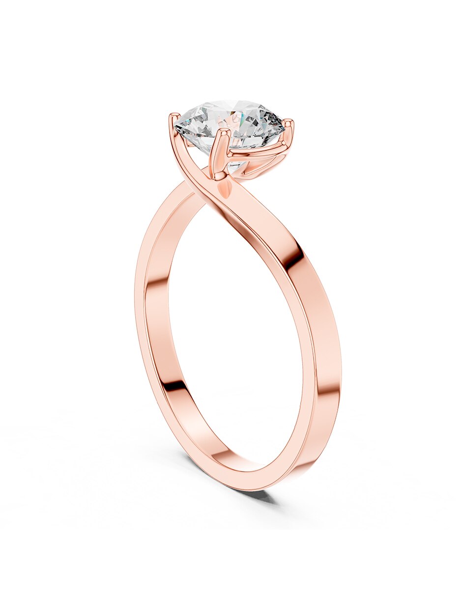 Anillo de compromiso de oro 9 k zirconia cúbica 3