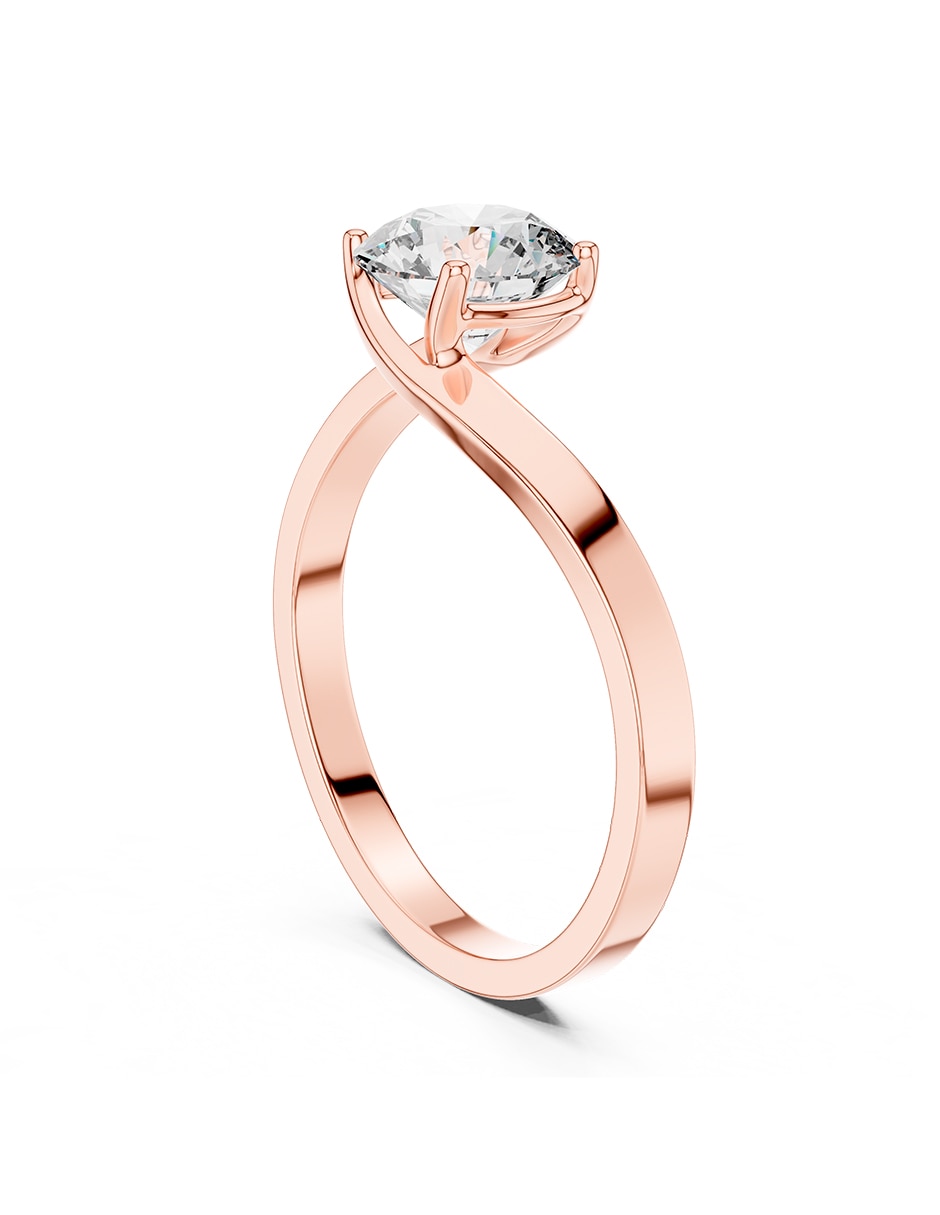 Anillo de compromiso de oro 18 k zirconia cúbica 3