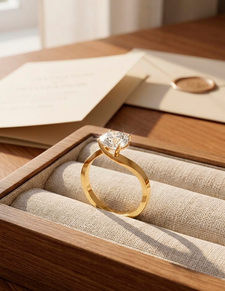 Anillo de compromiso de Oro 14 k 6