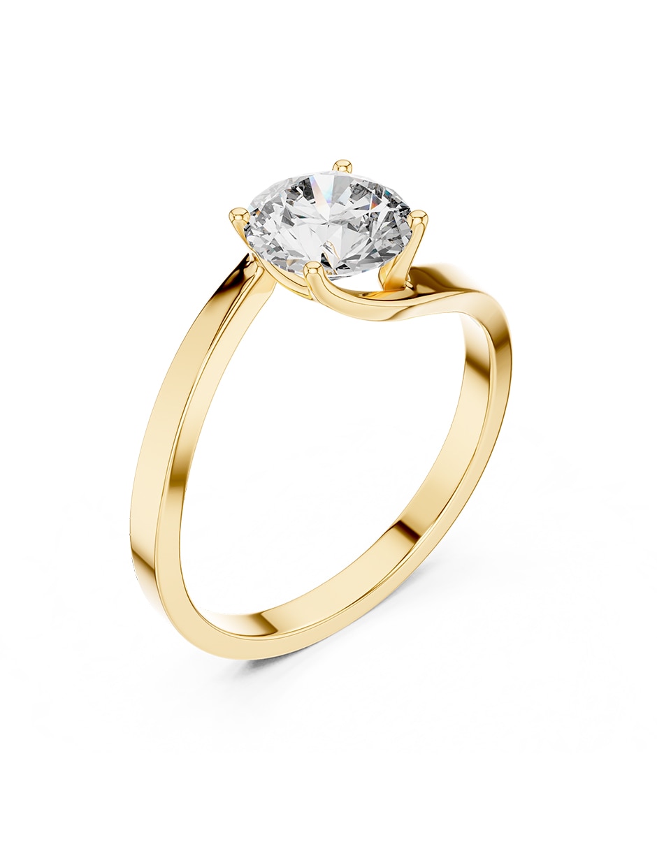 Anillo de compromiso de oro 14 K Amore Mio diamante de laboratorio
