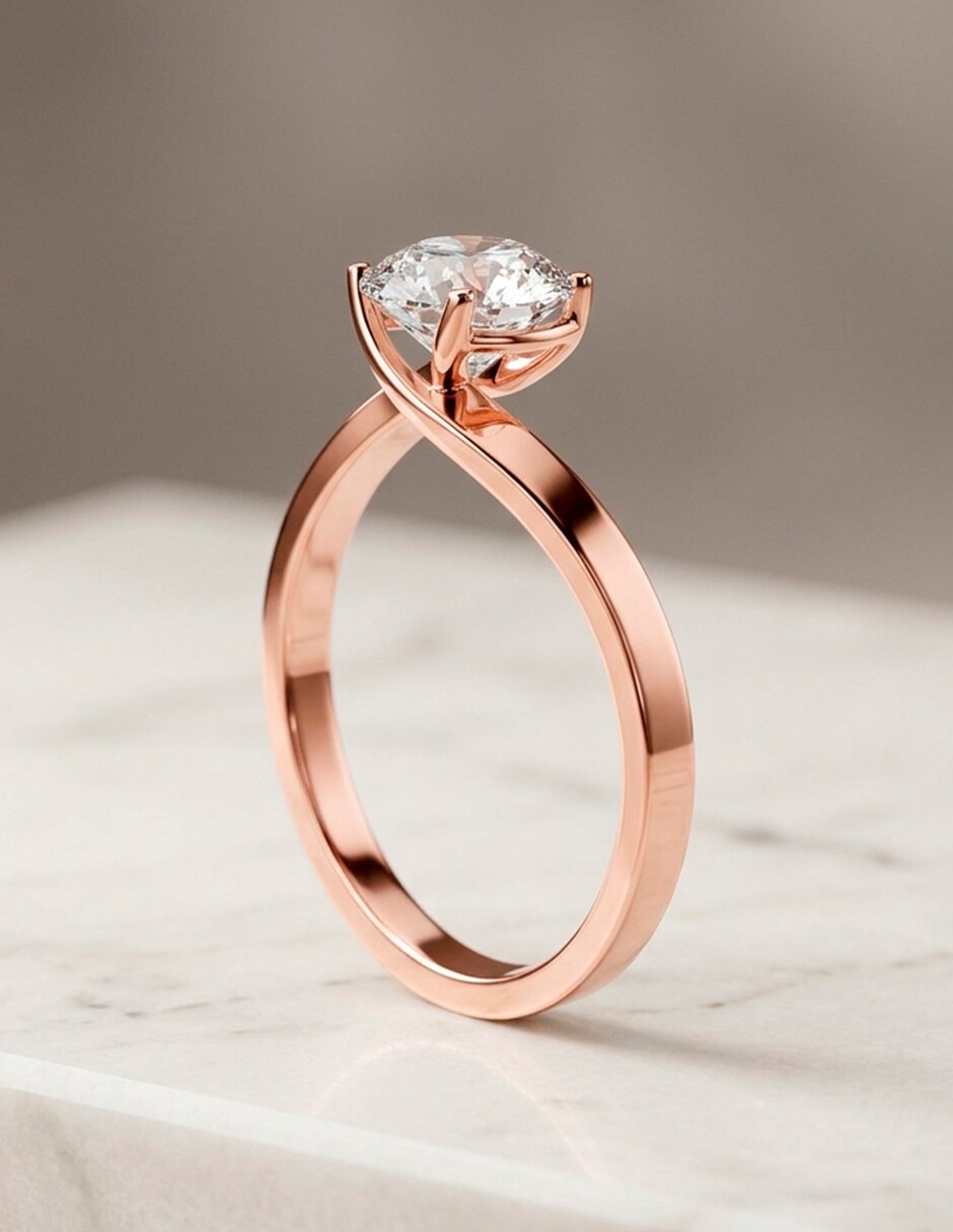 Anillo de compromiso de oro 9 k 7