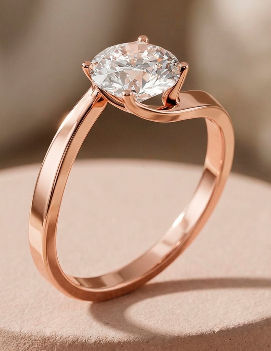 Anillo de compromiso de oro 9 k 8