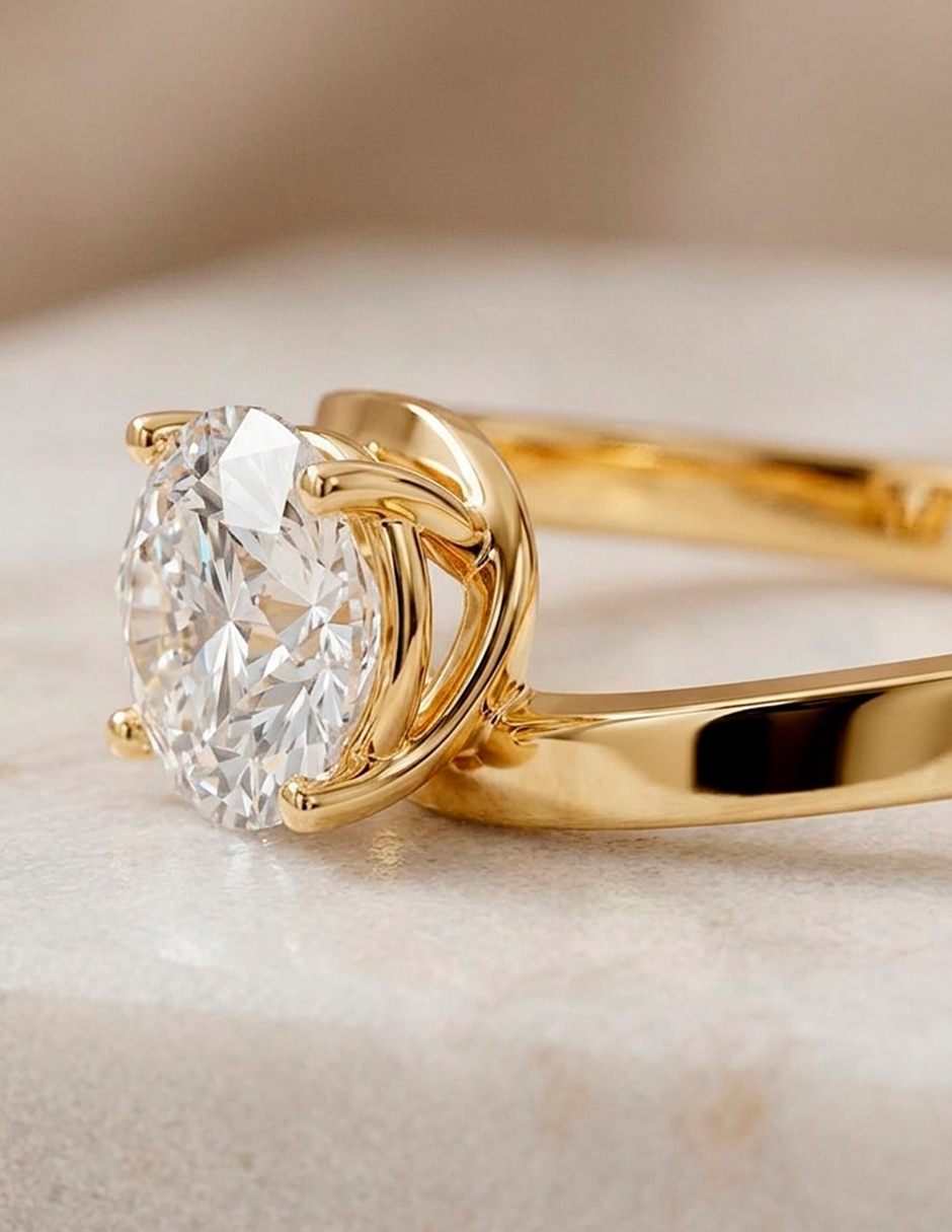 Anillo de compromiso de Oro 14 k 8