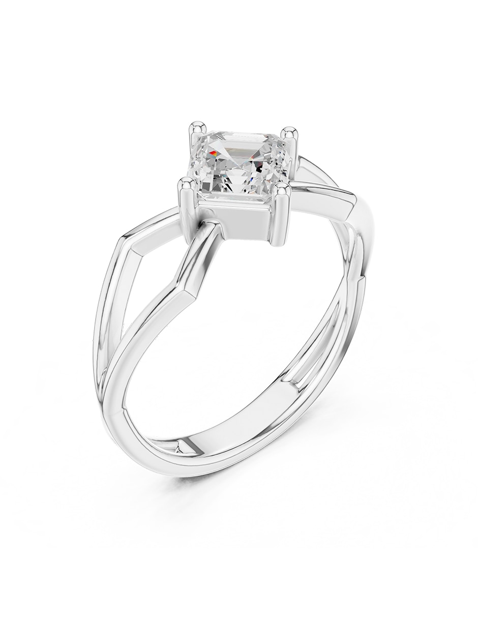 Anillo de compromiso de oro 14 k zirconia cúbica 2