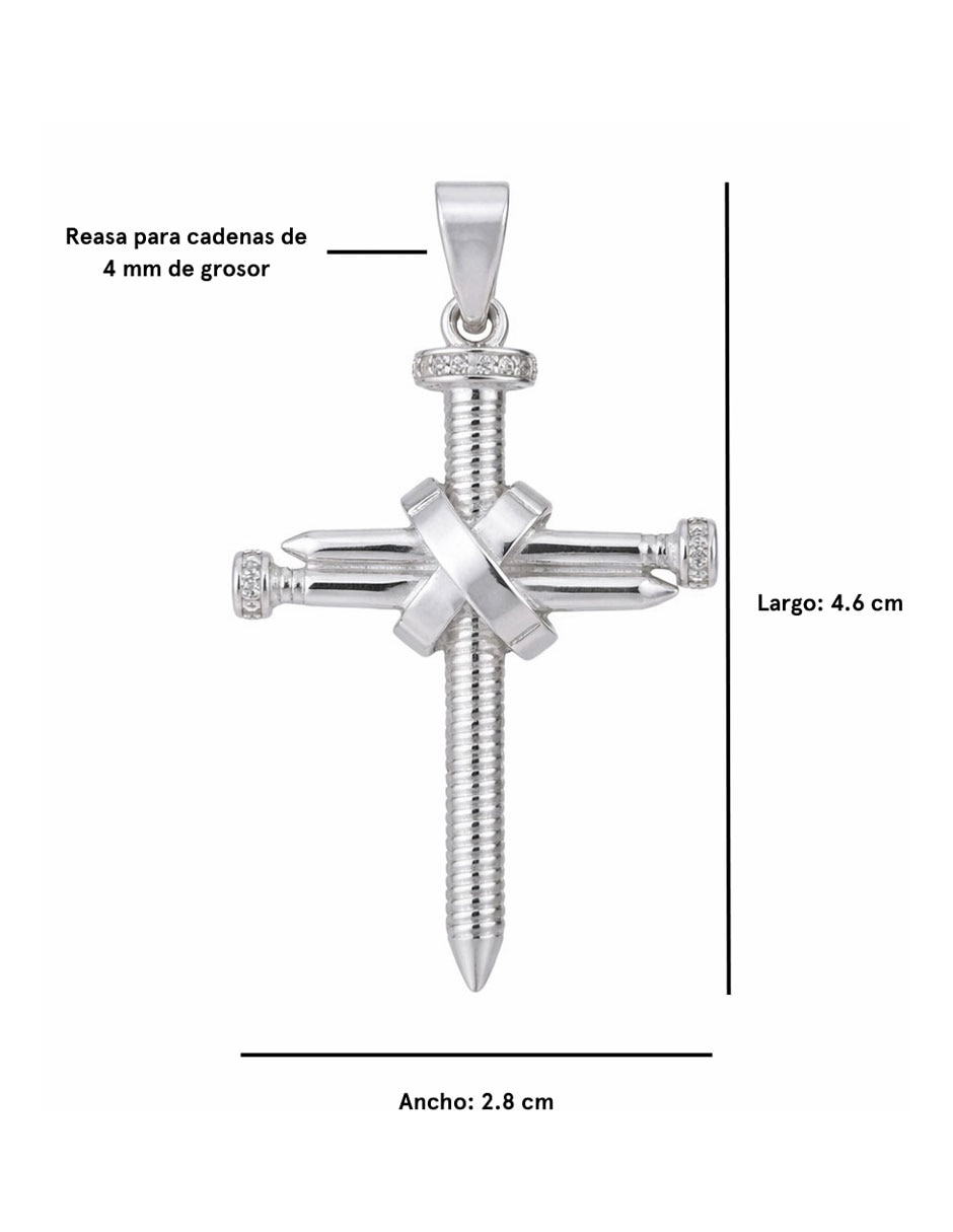 Dije de cruz Crixus Joyeria de plata P 925 zirconia
