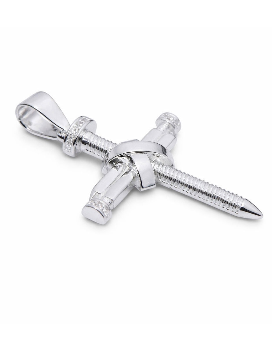 Dije de cruz Crixus Joyeria de plata P 925 zirconia