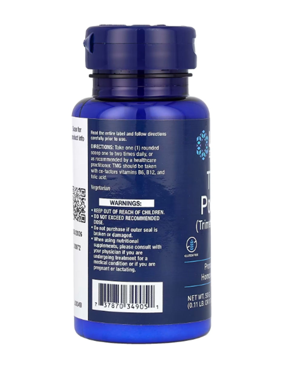 Polvo de TMG (trimetilglicina) 50 g LIFE EXTENSION con Trimetilglicina sabor Sin sabor de