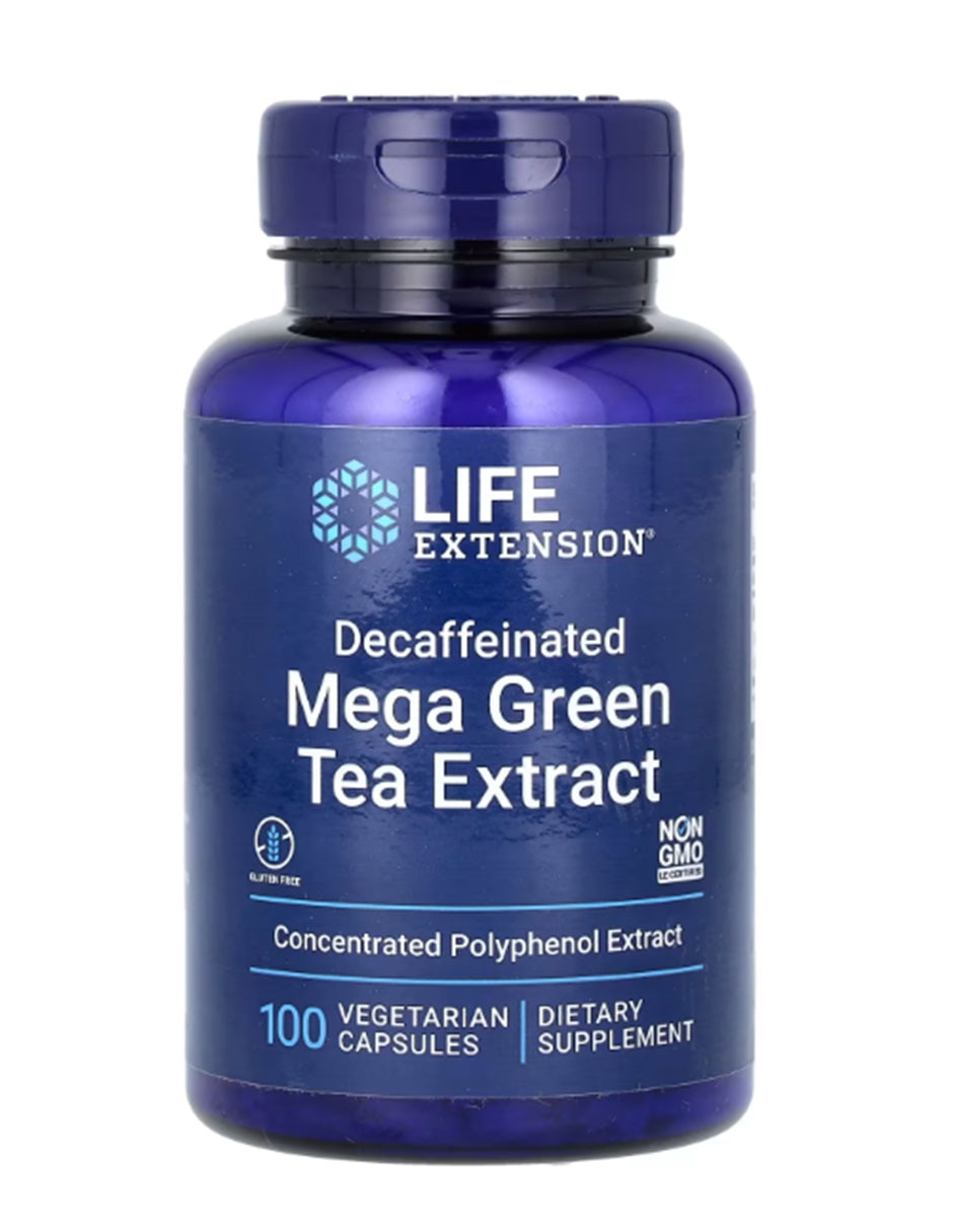 Extracto de té verde mega descafeinado con hoja de té verde orgánica de 100 cápsulas