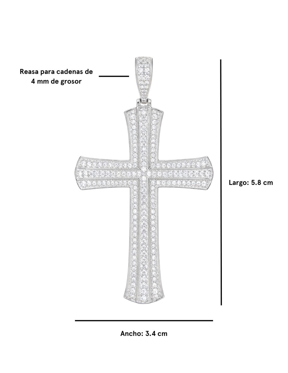 Dije de cruz Crixus Joyeria de plata P 925 zirconia