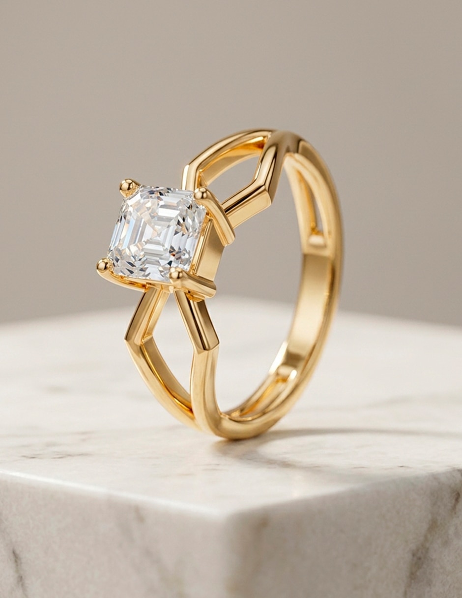 Anillo de compromiso de Oro 14 K Amore Mio! zirconia cúbica