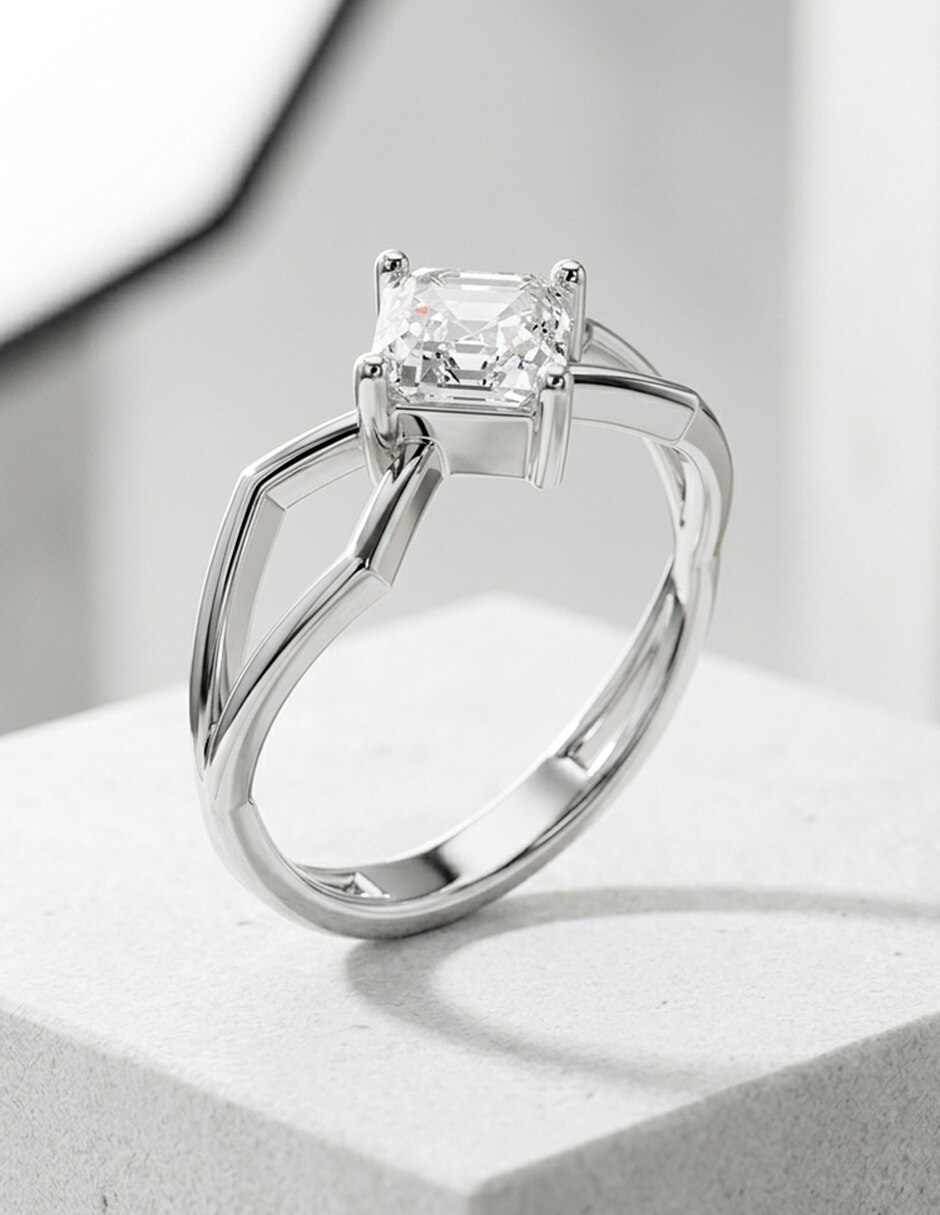 Anillo de compromiso de oro 18 K diamante de laboratorio 8
