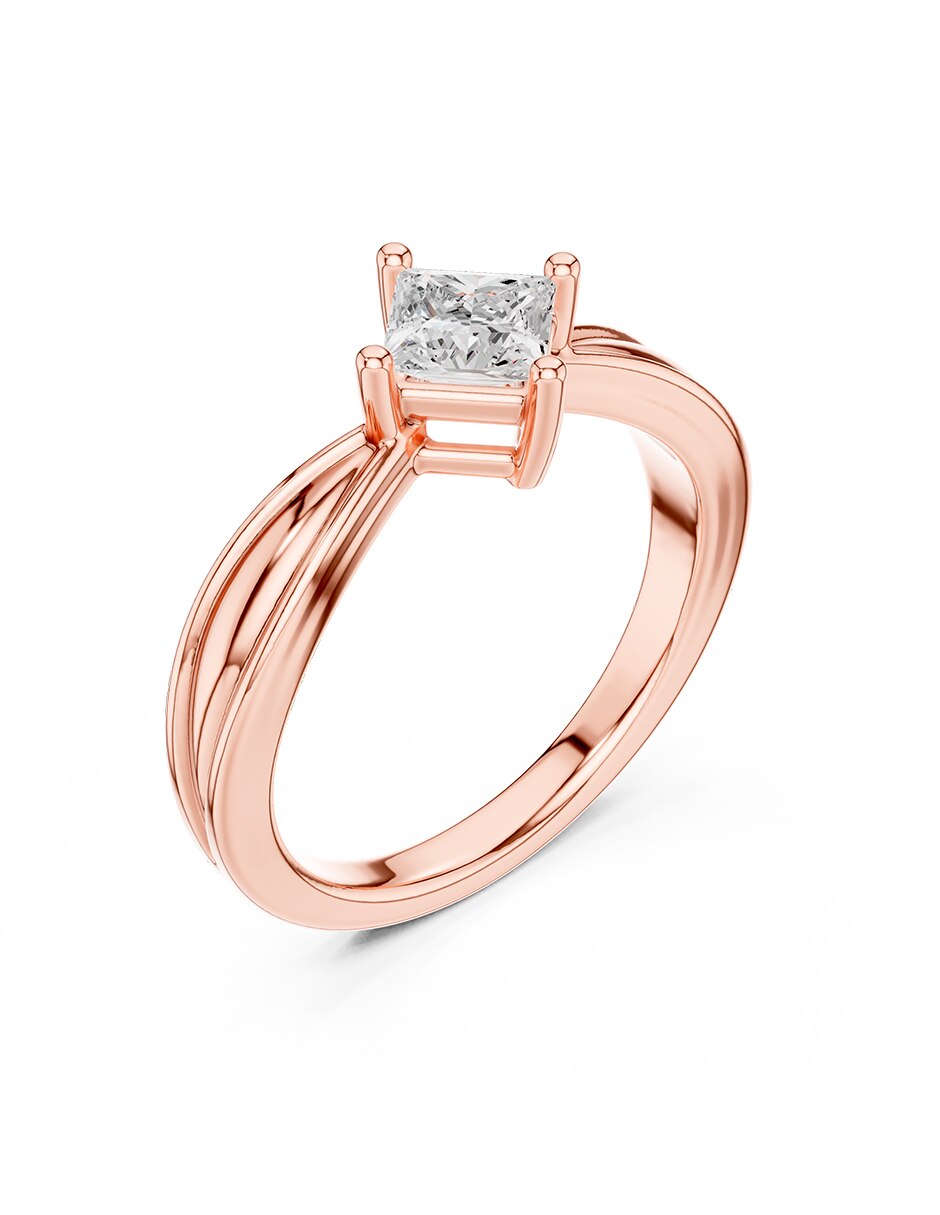 Anillo de compromiso de oro 9 k zirconia cúbica 2