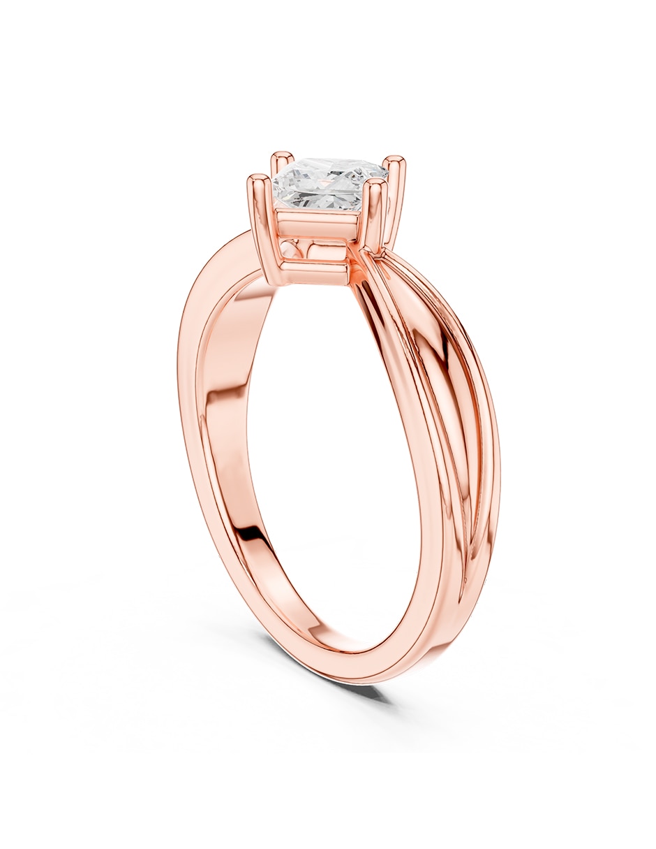 Anillo de compromiso de oro 9 k zirconia cúbica 3
