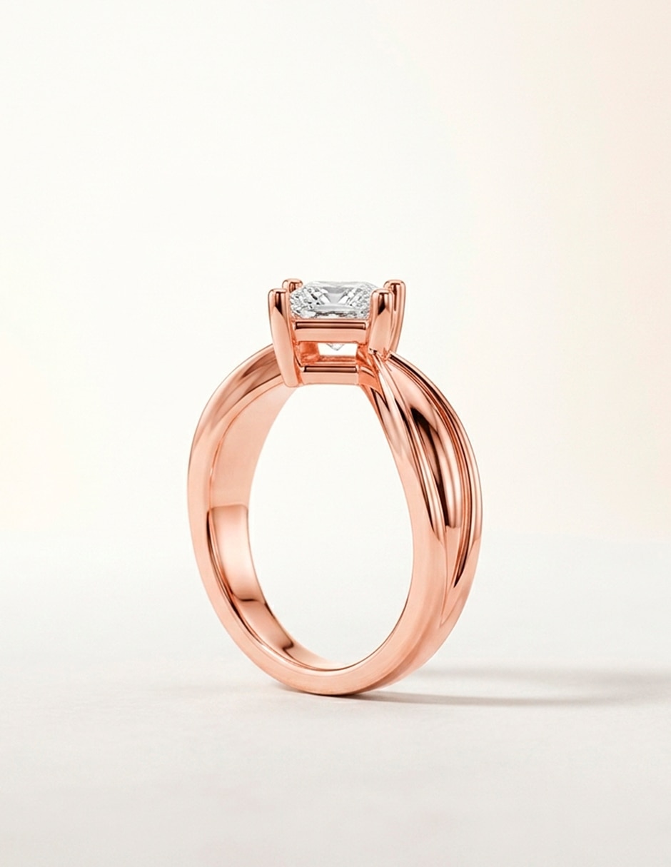 Anillo de compromiso de oro 9 k zirconia cúbica 8