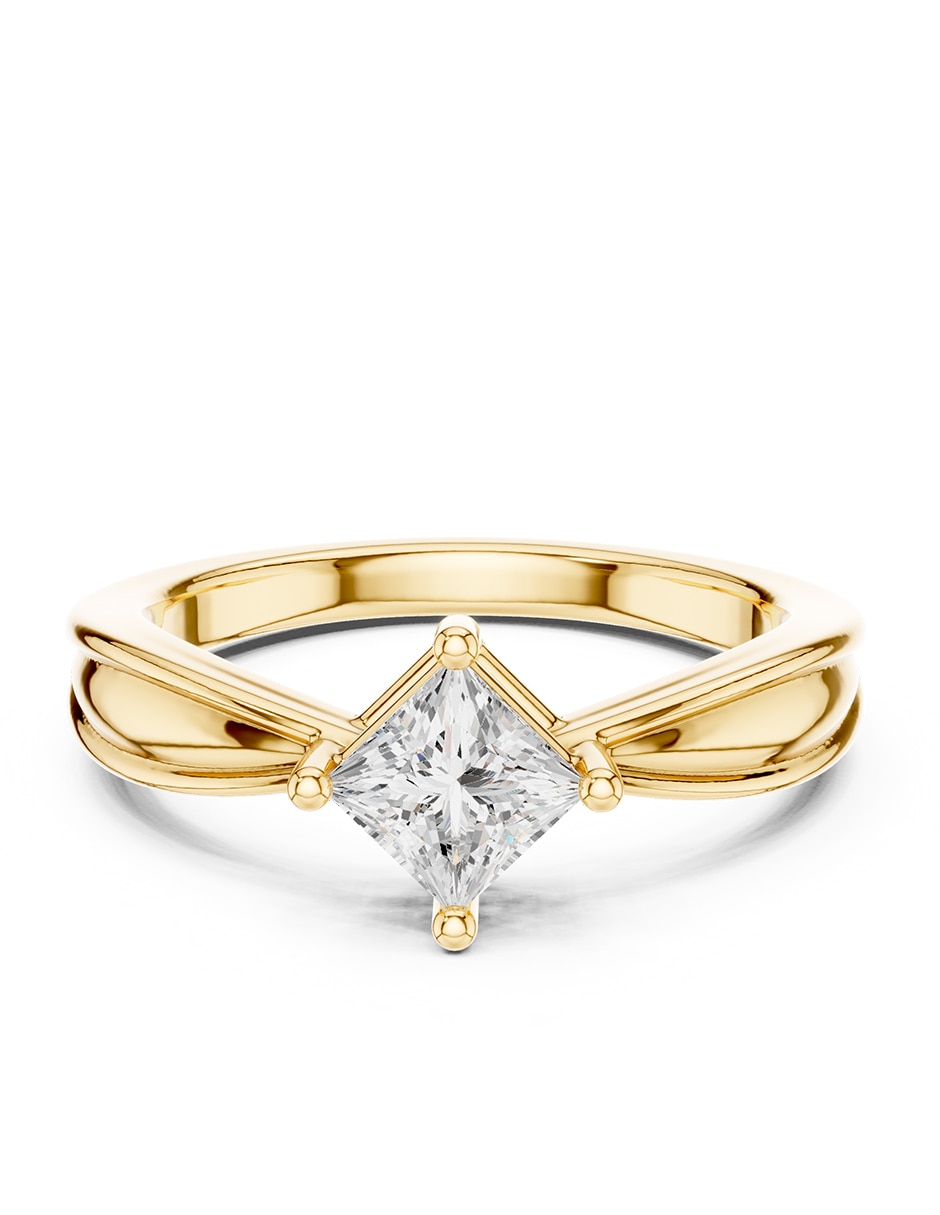 Anillo de compromiso de oro 18 K zirconia cœbica