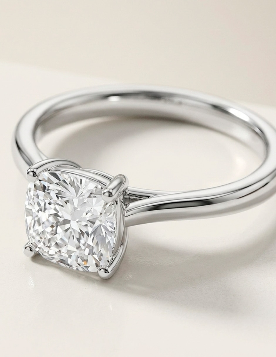 Anillo de compromiso de oro 18 K diamante de laboratorio 10