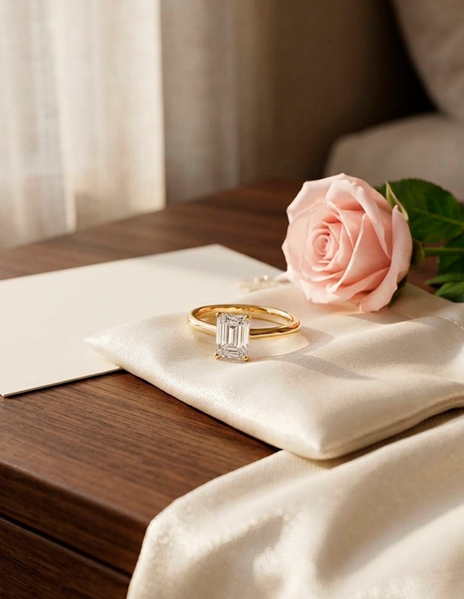 Anillo de compromiso de oro 18 K zirconia cúbica 9