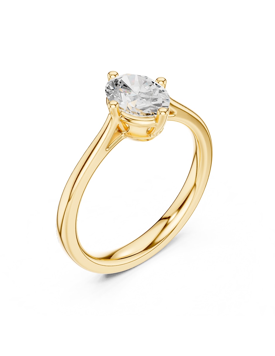 Anillo de compromiso de oro 9 K Amore Mio zirconia cœbica