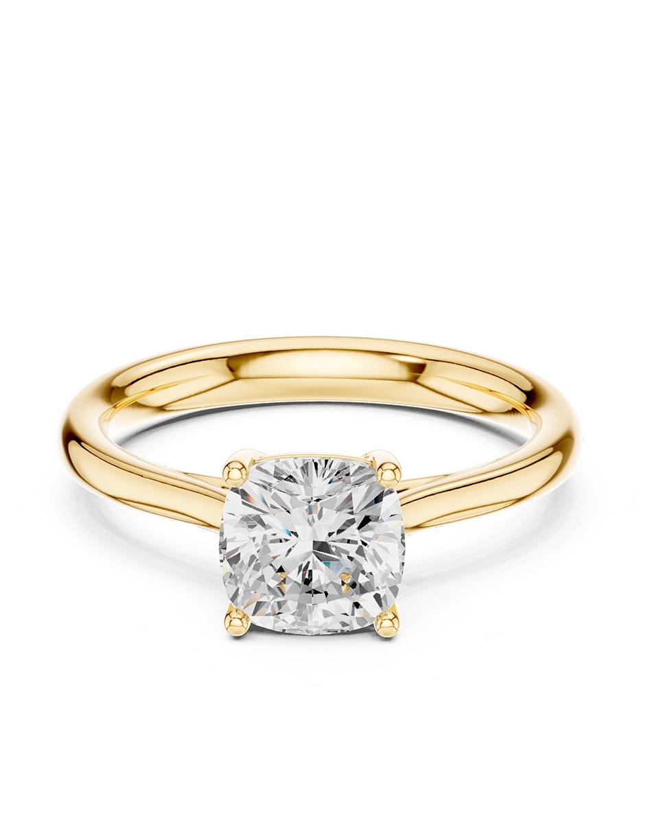 Anillo de compromiso de oro 14 K diamante de laboratorio