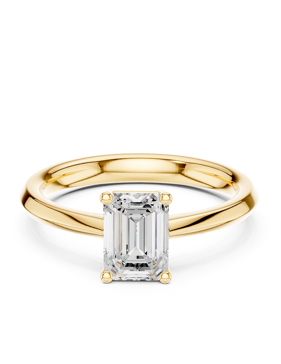 Anillo de compromiso de oro 14 K diamante de laboratorio