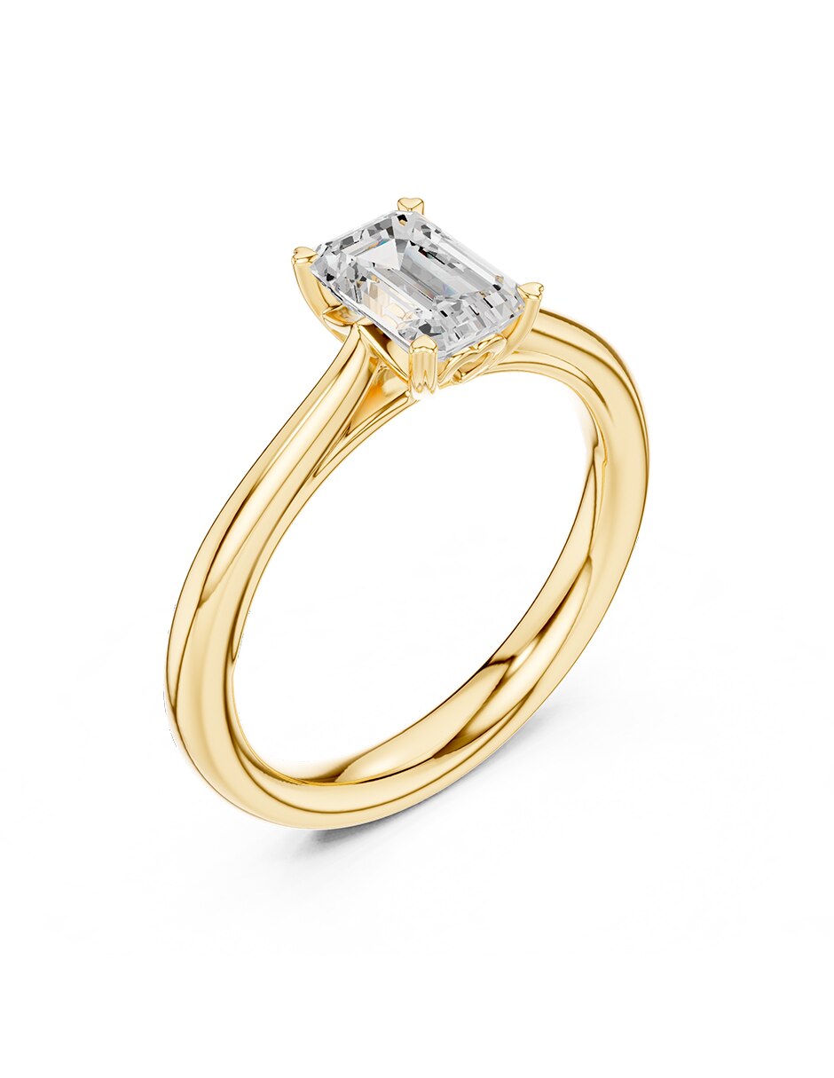 Anillo de compromiso de oro 14 K Amore Mio diamante de laboratorio