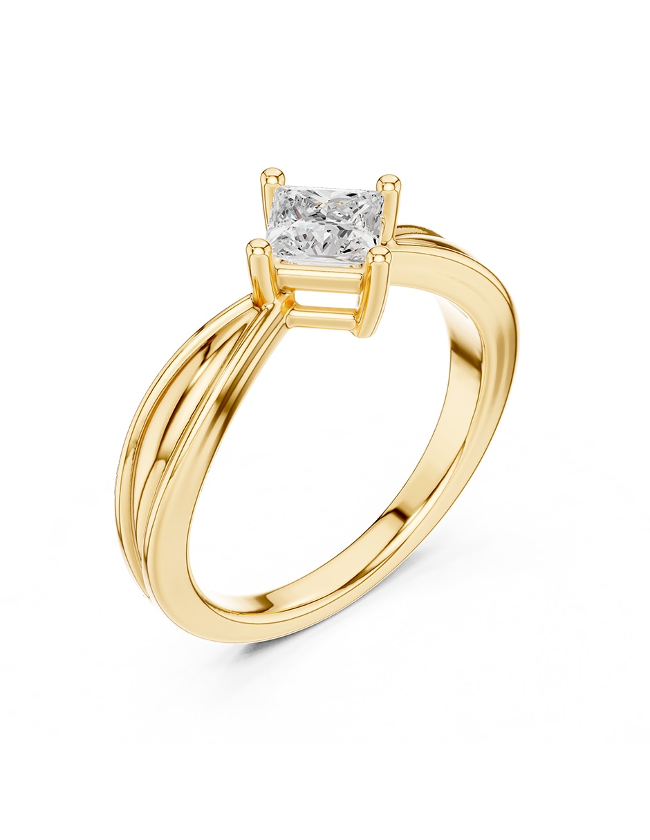 Anillo de compromiso de oro 9 K Amore Mio diamante de laboratorio