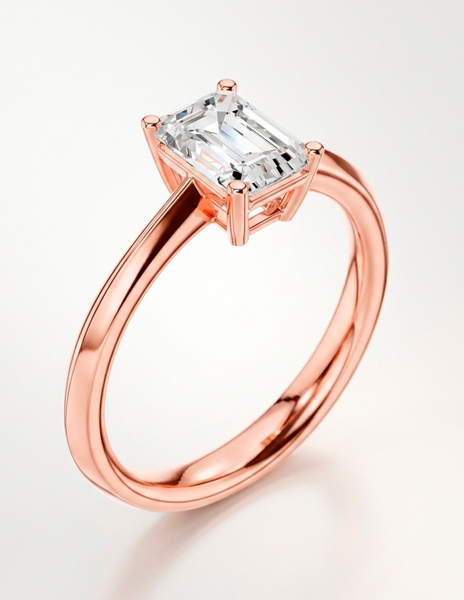 Anillo de compromiso de oro 14 K diamante de laboratorio 8