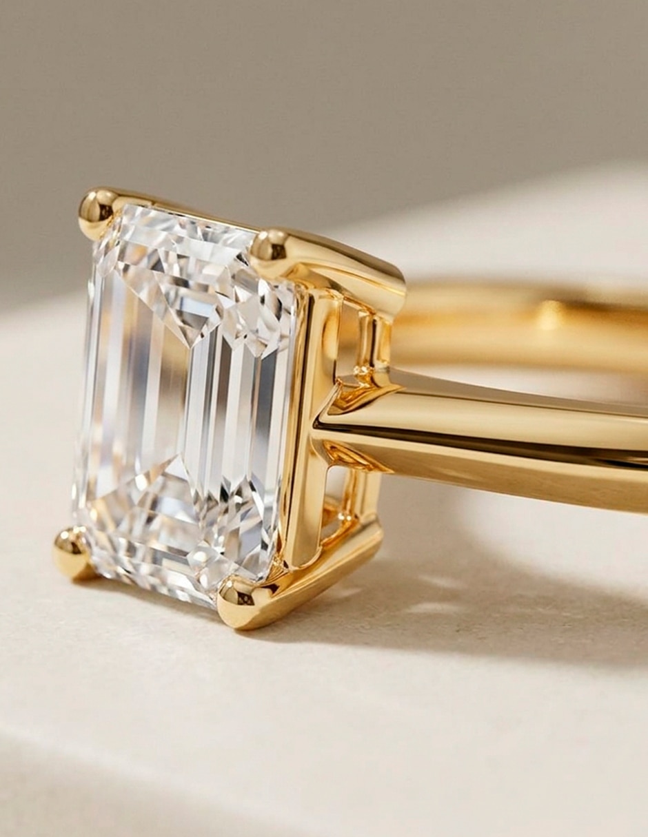Anillo de compromiso de oro 18 K diamante de laboratorio 8